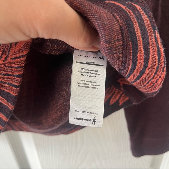 Smartwool Womens Merino 250 Top Size Small Purple Orange Long Sleeve - Picture 5 of 6